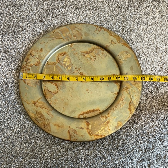 Martha Sturdy Spun brass Patina table charger or tray brass art decor designer - Picture 5 of 9
